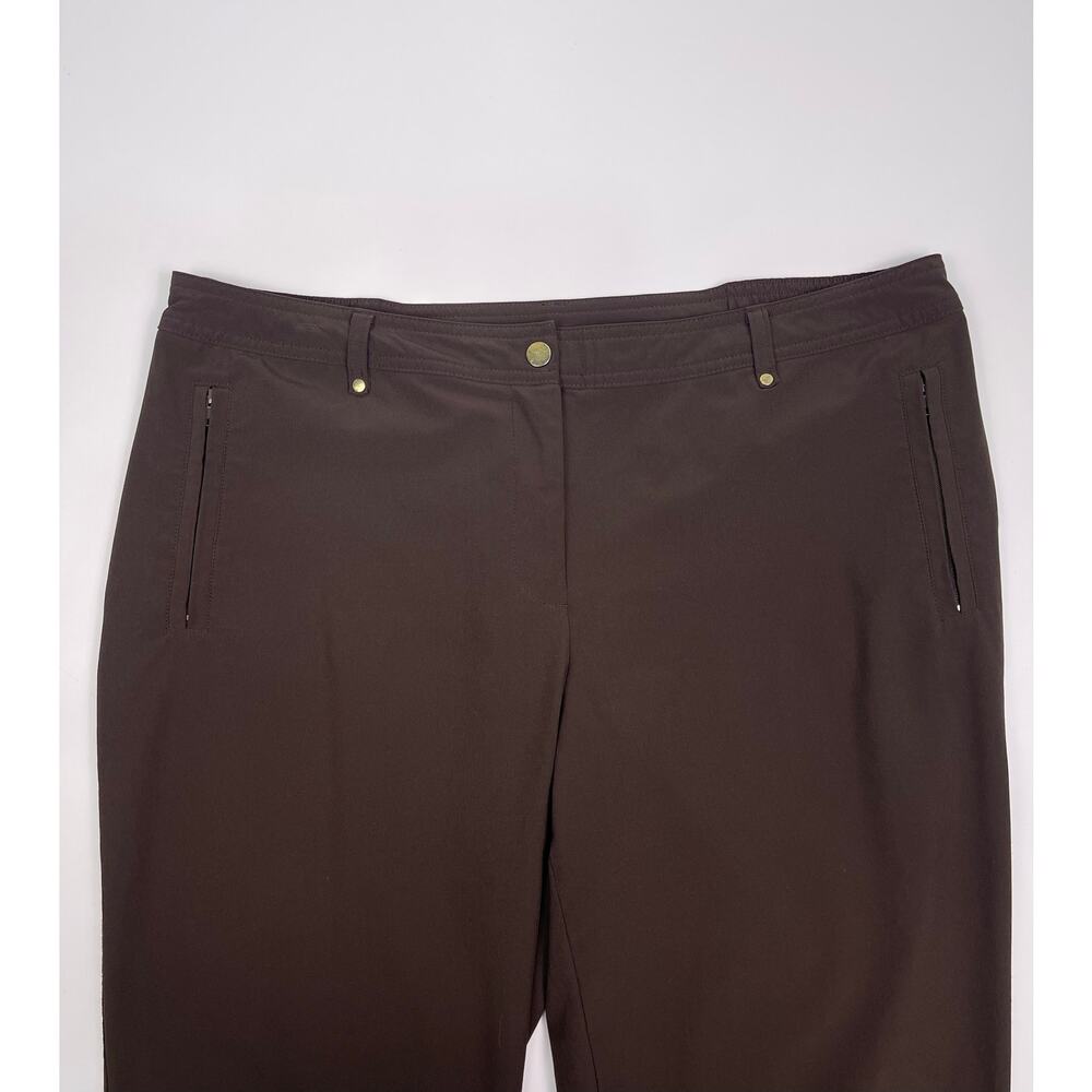 Chico’s Zenergy Espresso Brown Stretch Ankle Pants Size 2R Zip Hem Activewear - Picture 5 of 8